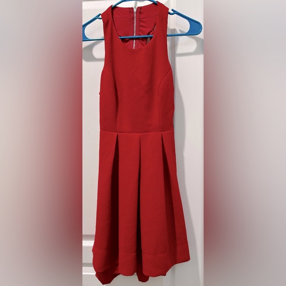 NWT Lulu’s Test Drive Sleeveless Wine Red Pleated Skater Mini Dress Back Cutouts - Picture 2 of 12